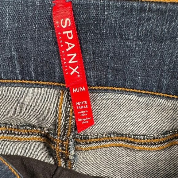 Spanx Skinny Pull On Jean Leggings Womens Size Medium Blue Mid Rise Stretch - Picture 5 of 12